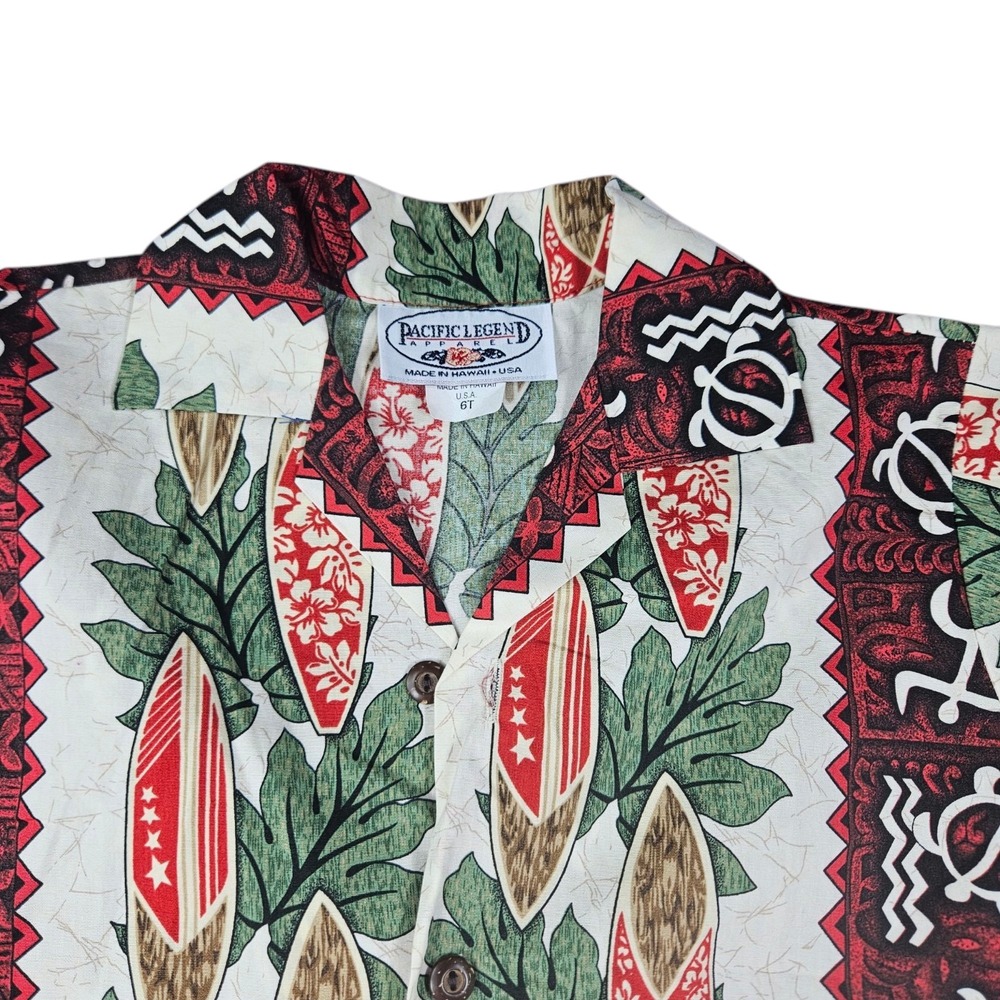 Pacific Legend Hawaiian Top Bottom Boys 6T Shirt Short Set Beach Surf Aztec Palm - Picture 4 of 11